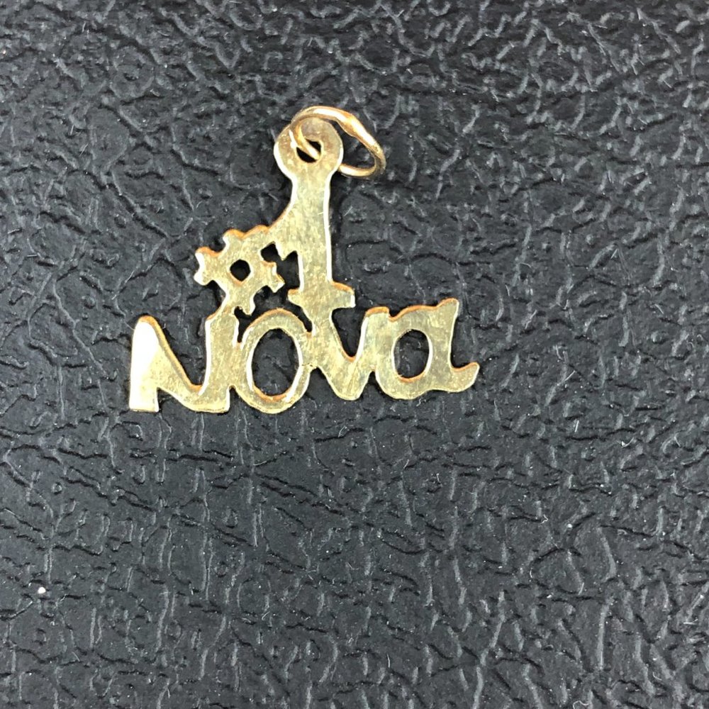 NEW - 14KT Vintage (80's)Gold #1Nova (Godmother in Greek) Charm/Pendant Glamcore